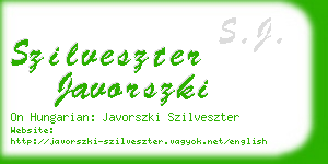 szilveszter javorszki business card